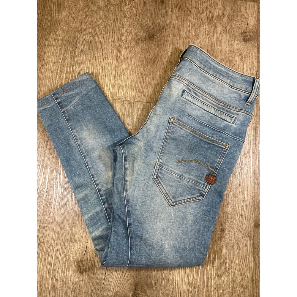 G-Star Raw D-Staq 3D Slim Jeans Mens 30x34 Light Blue Wash D05385-8968-B171